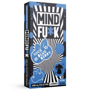 Mindfuck Sour Blueberry Mushroom Gummies – 5000mg