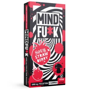 Mindfuck Sour Strawberry Mushroom Gummies – 5000mg