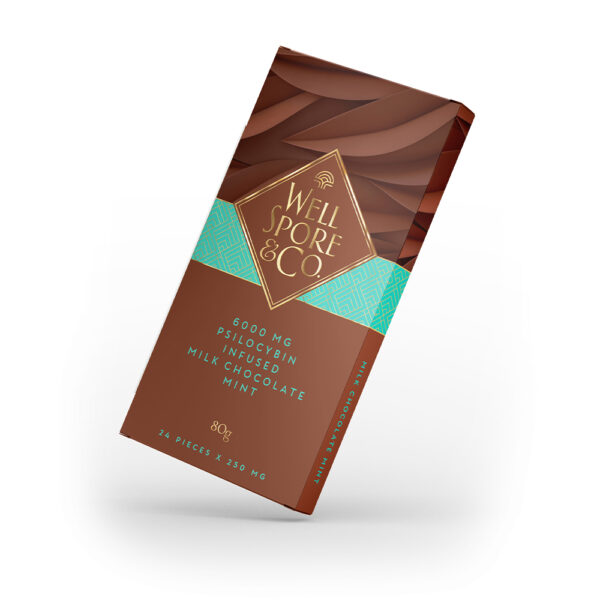 Well Spore & Co Milk Chocolate Mint Mushroom Bar – 6000mg Well Spore & Co Milk Chocolate Mint Mushroom Bar – 6000mg